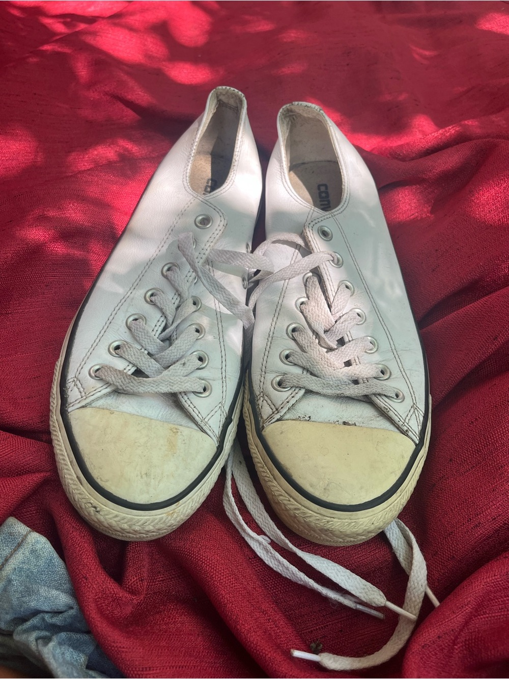 Converse White Low-Top Canvas Sneakers